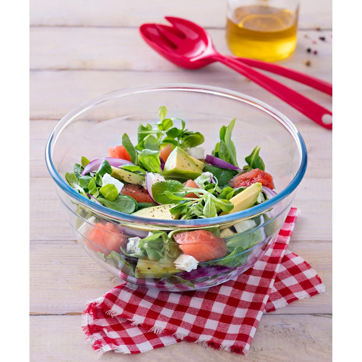 Ôcuisine® 3-Piece Glass Mixing Bowls Set (0.7, 1.1, 2.3L) - Home Deco London