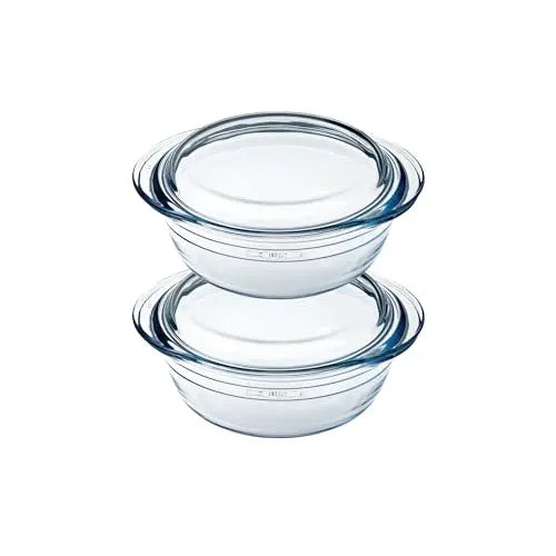 Ôcuisine® Set of 2 Glass Casserole Dishes 1.3L - Home Deco London