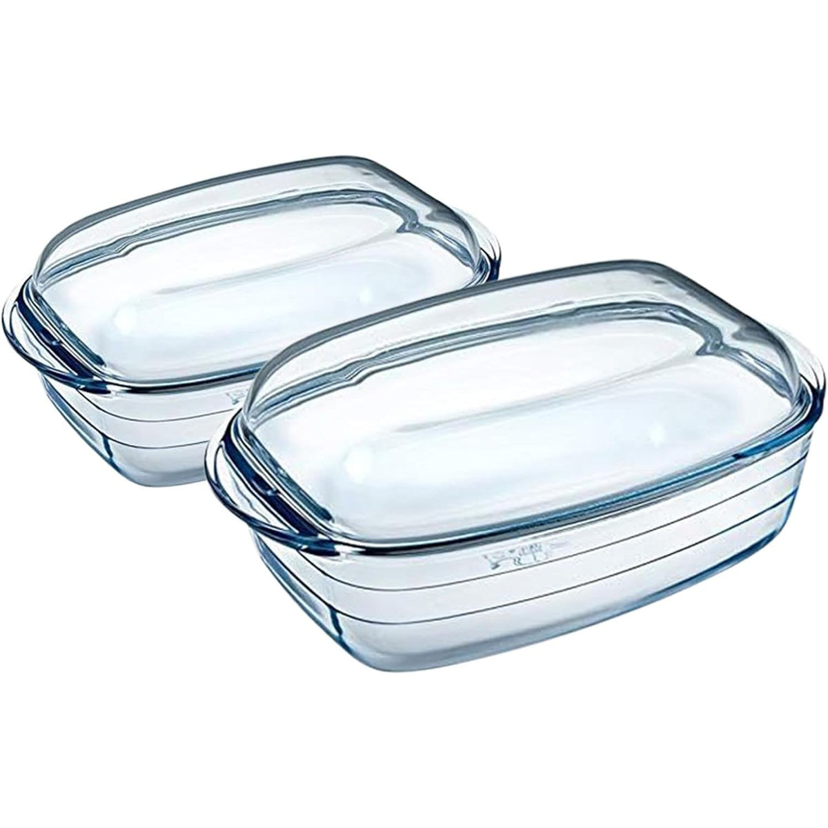 Ôcuisine® Set of 2 Glass Casserole Large Rectangular (4.5LT & 6.7LT) - Home Deco London