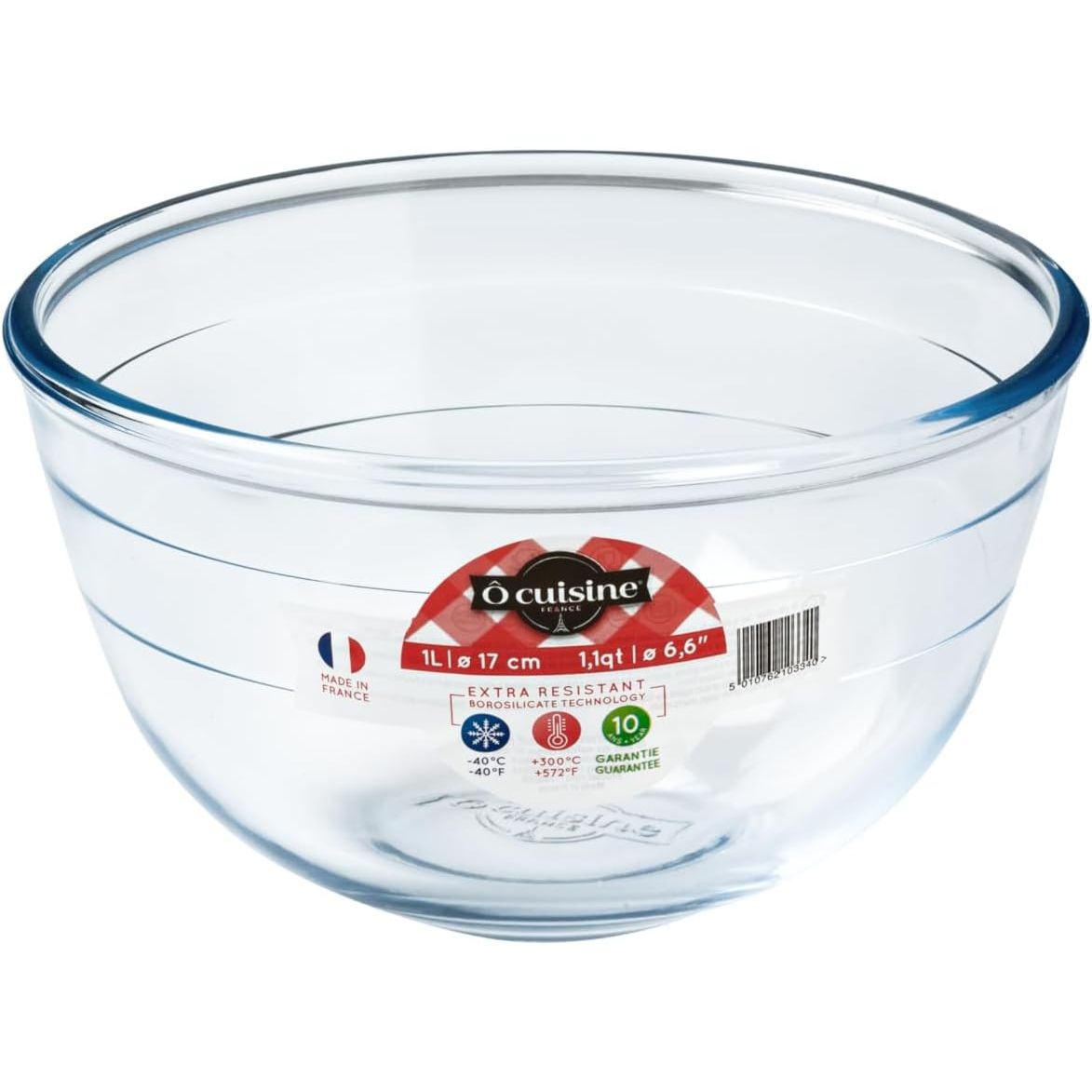 Ôcuisine Set of 3 Glass Mixing Bowls (1.1L, 2.3L, 3.1L) - Home Deco London
