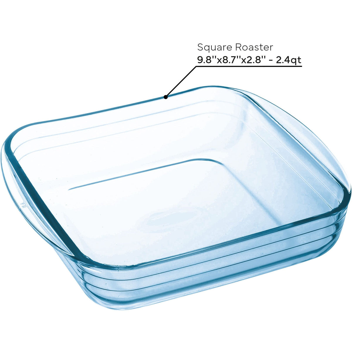 Ôcuisine® Square Roasting Dish Glass 25x22x7cm - Home Deco London