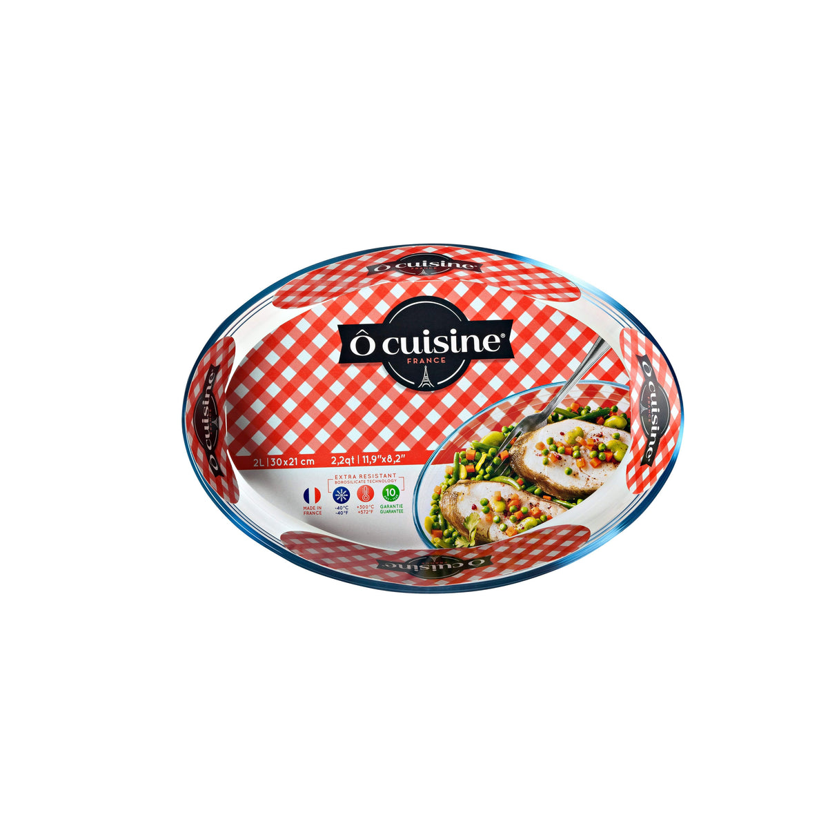 Ôcuisine Oval Glass Baking Dishes Set of 2 - 1.6LT & 2.2LT - Home Deco London