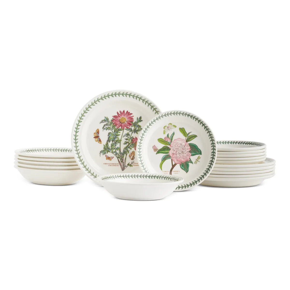 Portmeirion Botanic Garden 18 Piece Dinnerware Set showcasing vibrant floral motifs, perfect for adding a touch of elegance to your table with botanic garden dinnerware.
