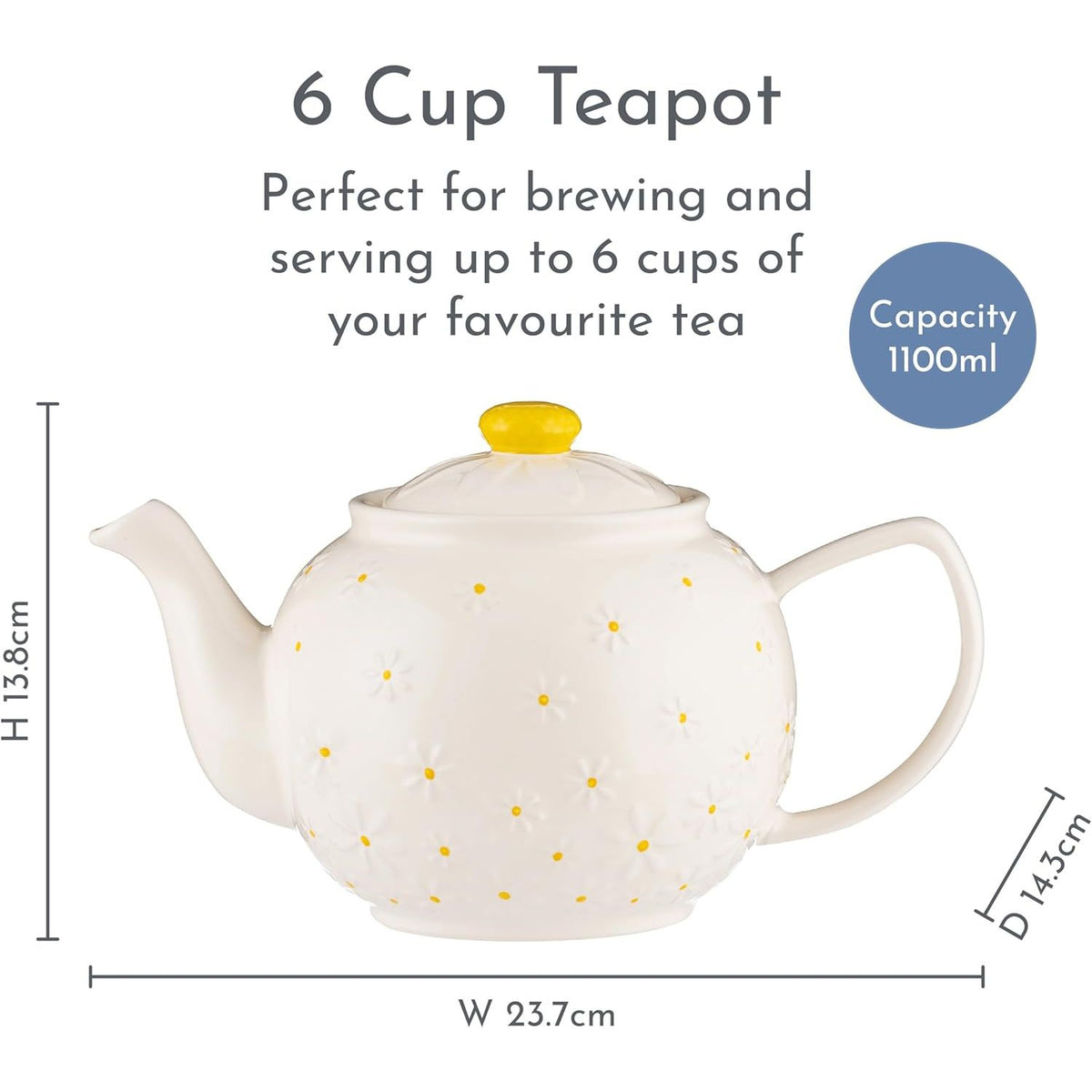 Price & Kensington Daisy Teapot 6 Cup 1100ml - Home Deco London