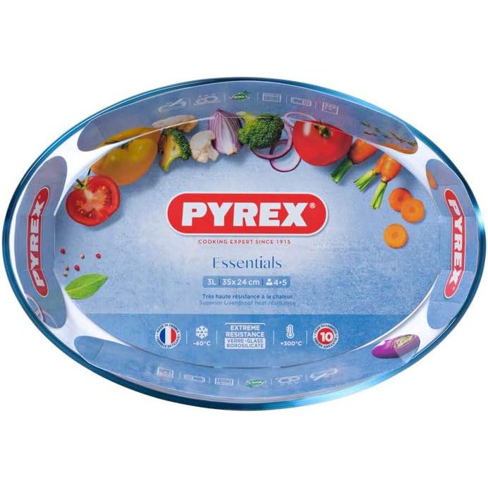 Pyrex Oval Glass Baking Dish 35x24cm - Home Deco London