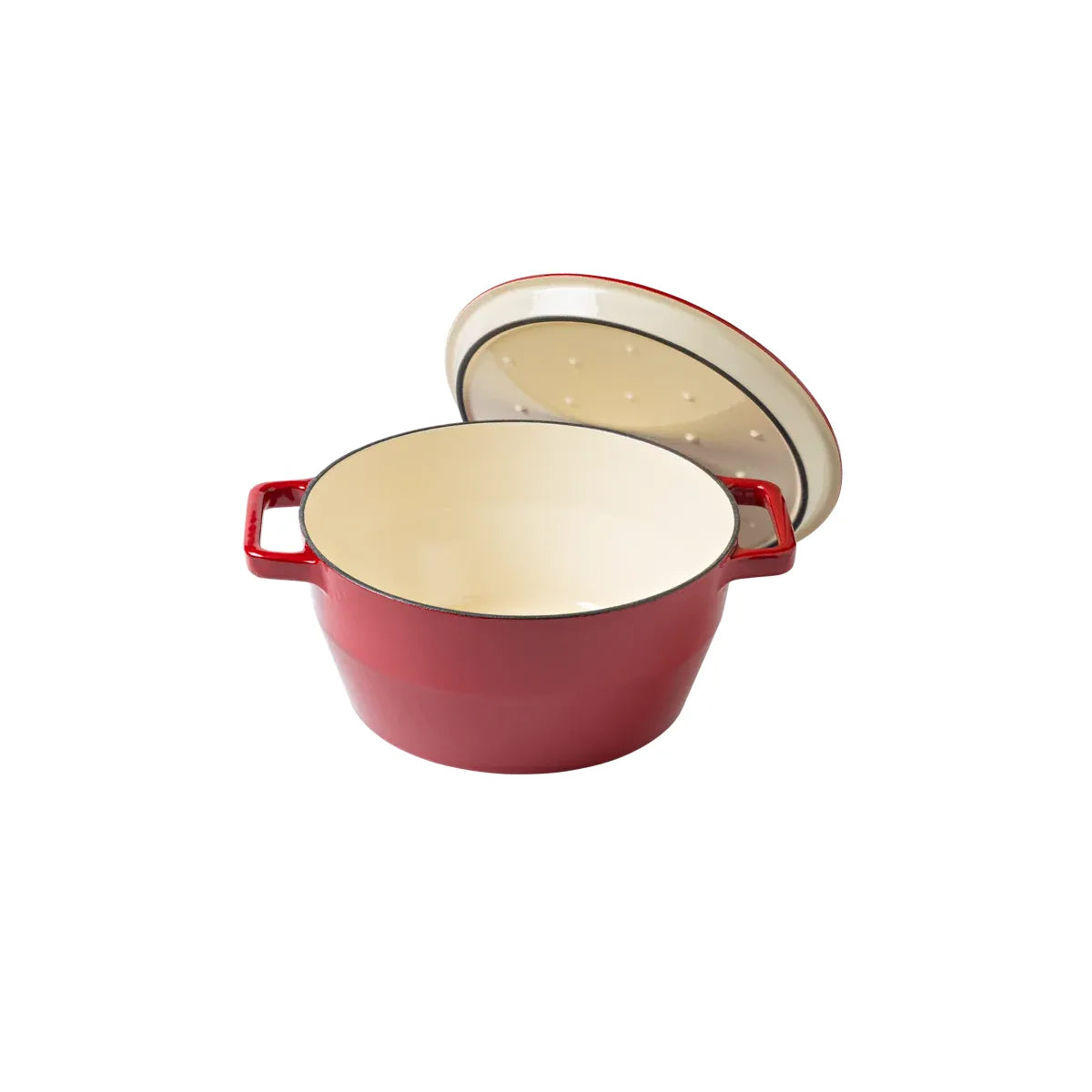 Pyrex SlowCook Red Round Cast Iron Casserole Dish 28cm