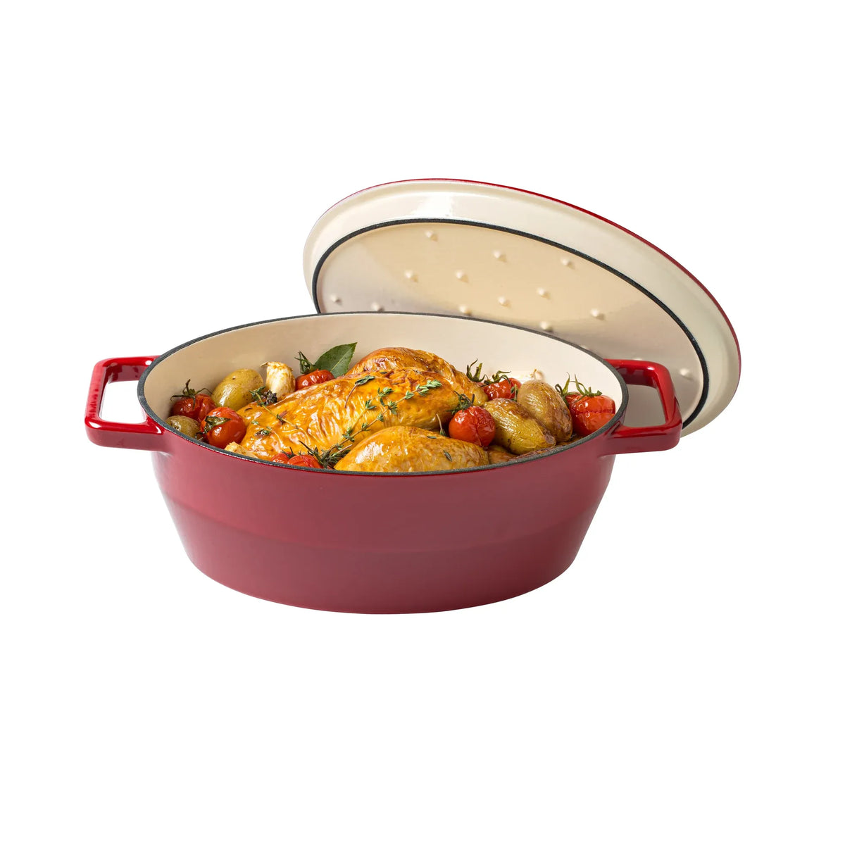 Pyrex SlowCook Red Oval cast iron casserole dish 29cm