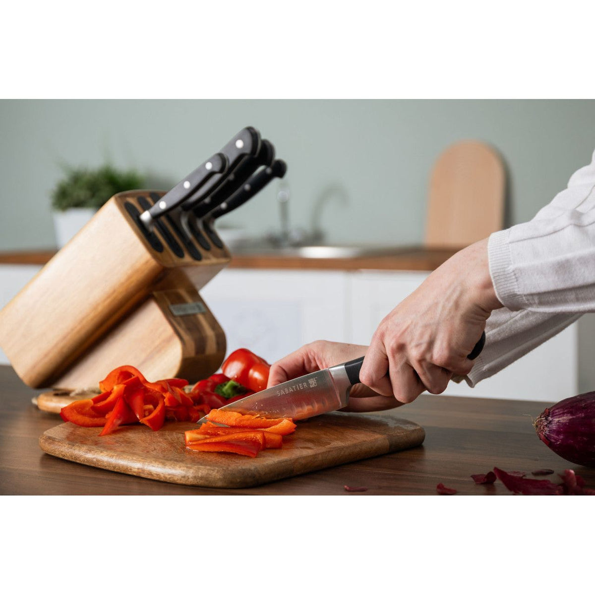 Sabatier Classic Edgekeeper 5 Piece Knife Block Set - Home Deco London