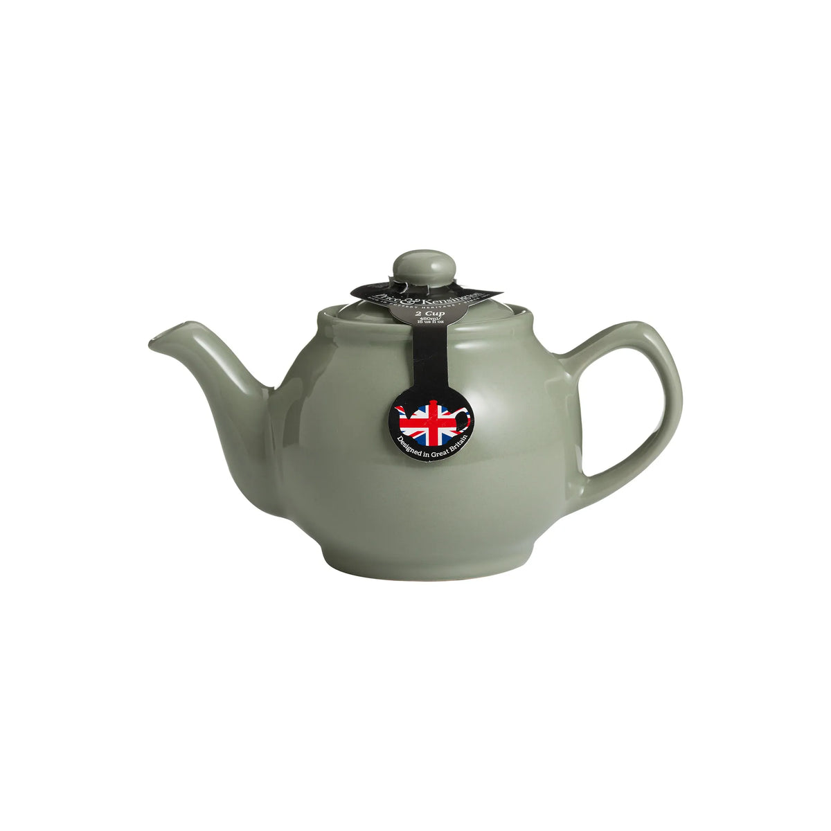 Sage Green Teapot 2 Cup Stoneware with Non-Drip Spout & Comfortable Handle - Home Deco London