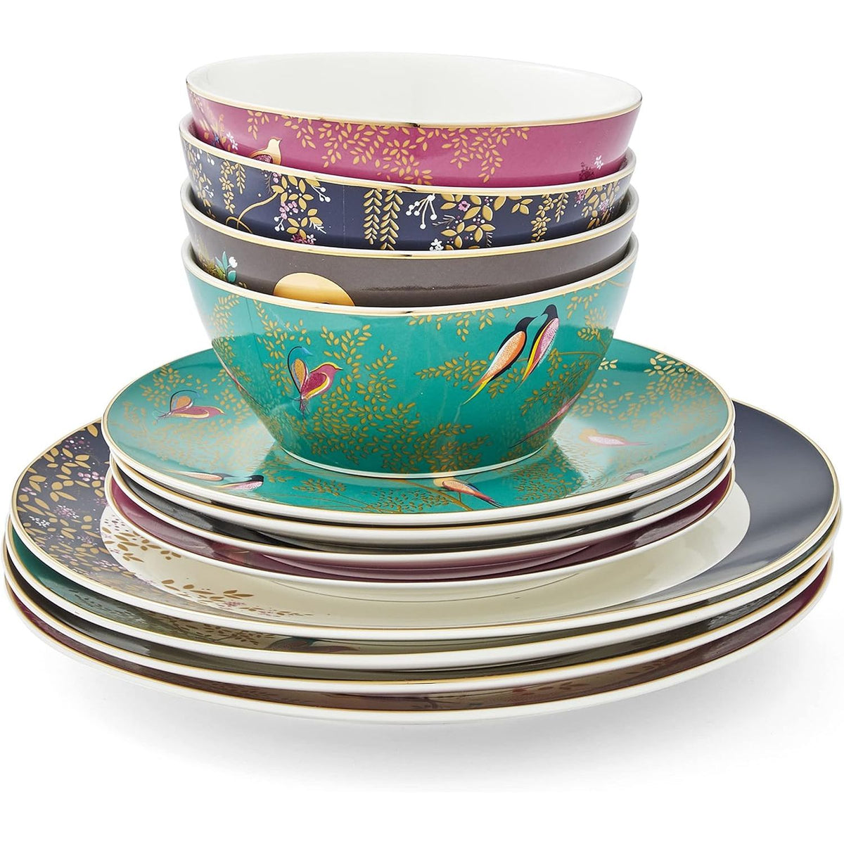 Sara Miller London Chelsea Collection 12 Piece Porcelain Tableware Set - Home Deco London