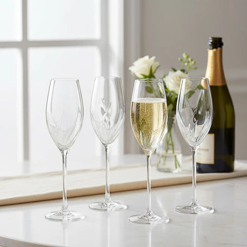 Cristal d'Arques 24cl Swirly Champagne Flute Set of 4 - Home Deco London