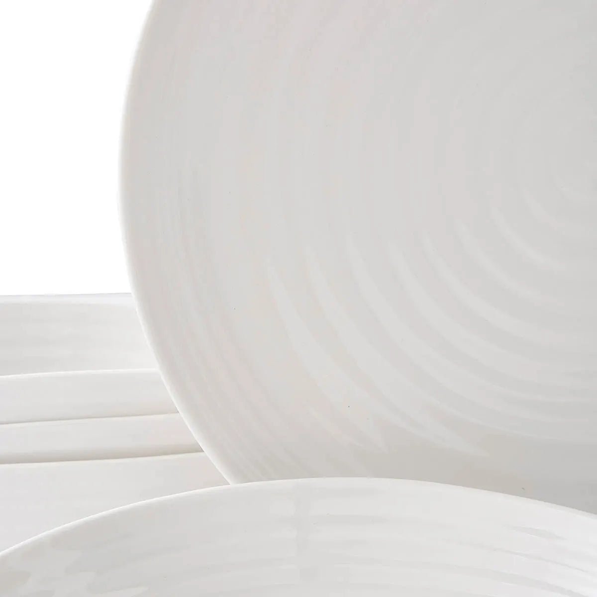 Sophie Conran 12 Piece White Porcelain Dinner Set with Signature Ripple Design
