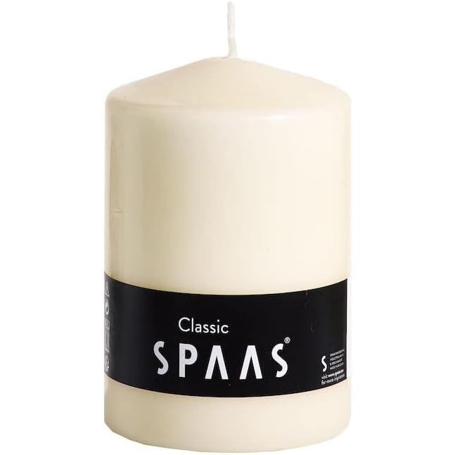 Spaas Unscented Pillar Candle 100/150 mm, ± 90 Hours, Ivory - A classic design unscented pillar candle perfect for creating a cozy atmosphere with its long burn time.