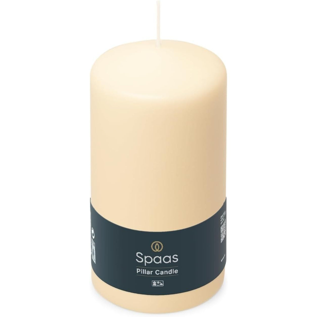 Spaas Ivory Pillar Candle 78x150 mm, 65 Hours Burn Time - Home Deco London