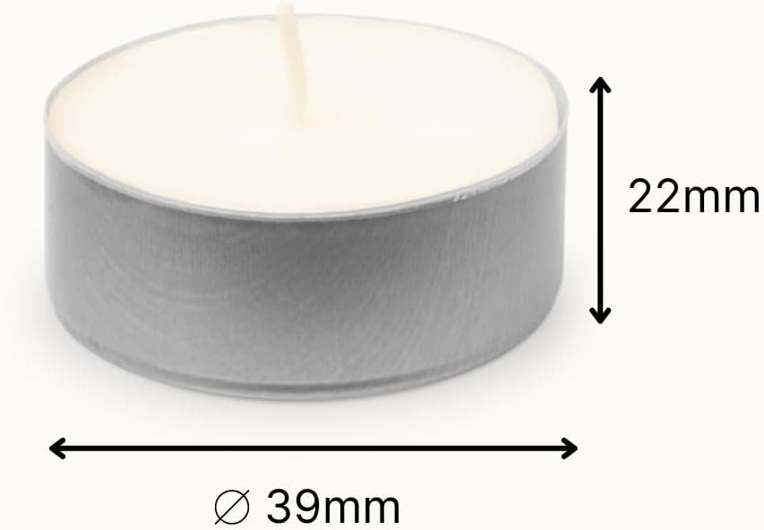 Spaas Box of 120 Unscented Tea Lights, 8 Hours, White