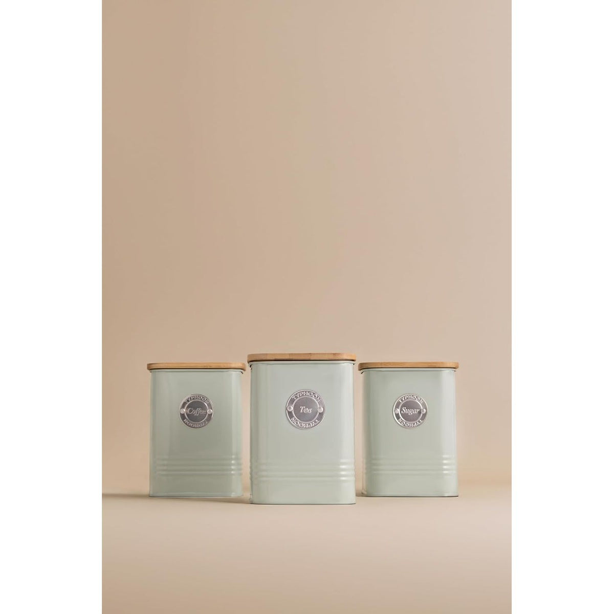 Typhoon Living Squircle Mint Tea Canister among others in a clean, aesthetic setting, highlighting its stylish mint green design.