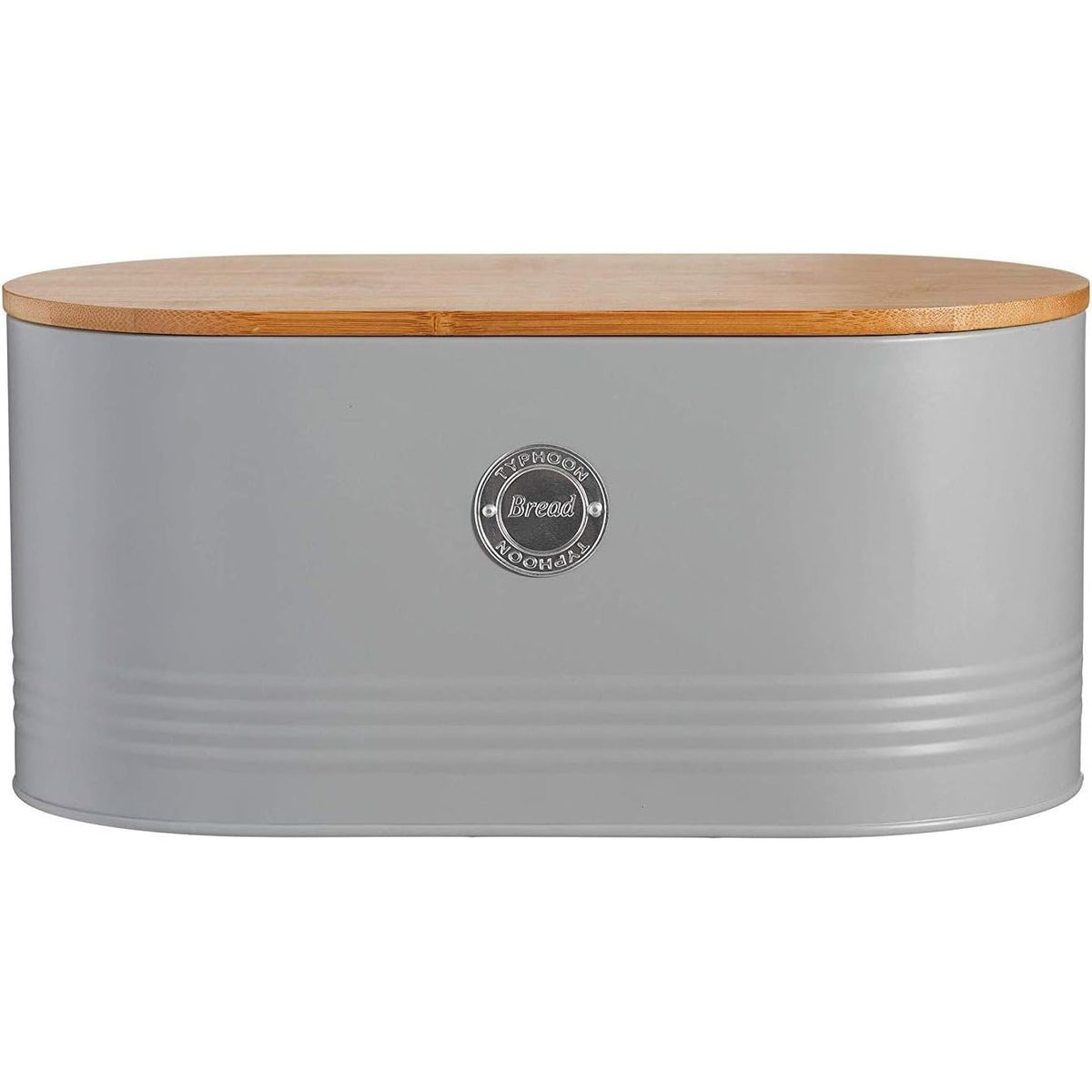 Typhoon Living Grey Bread Bin with Bamboo Lid - Stylish Storage for Fresh Bread - Home Deco London