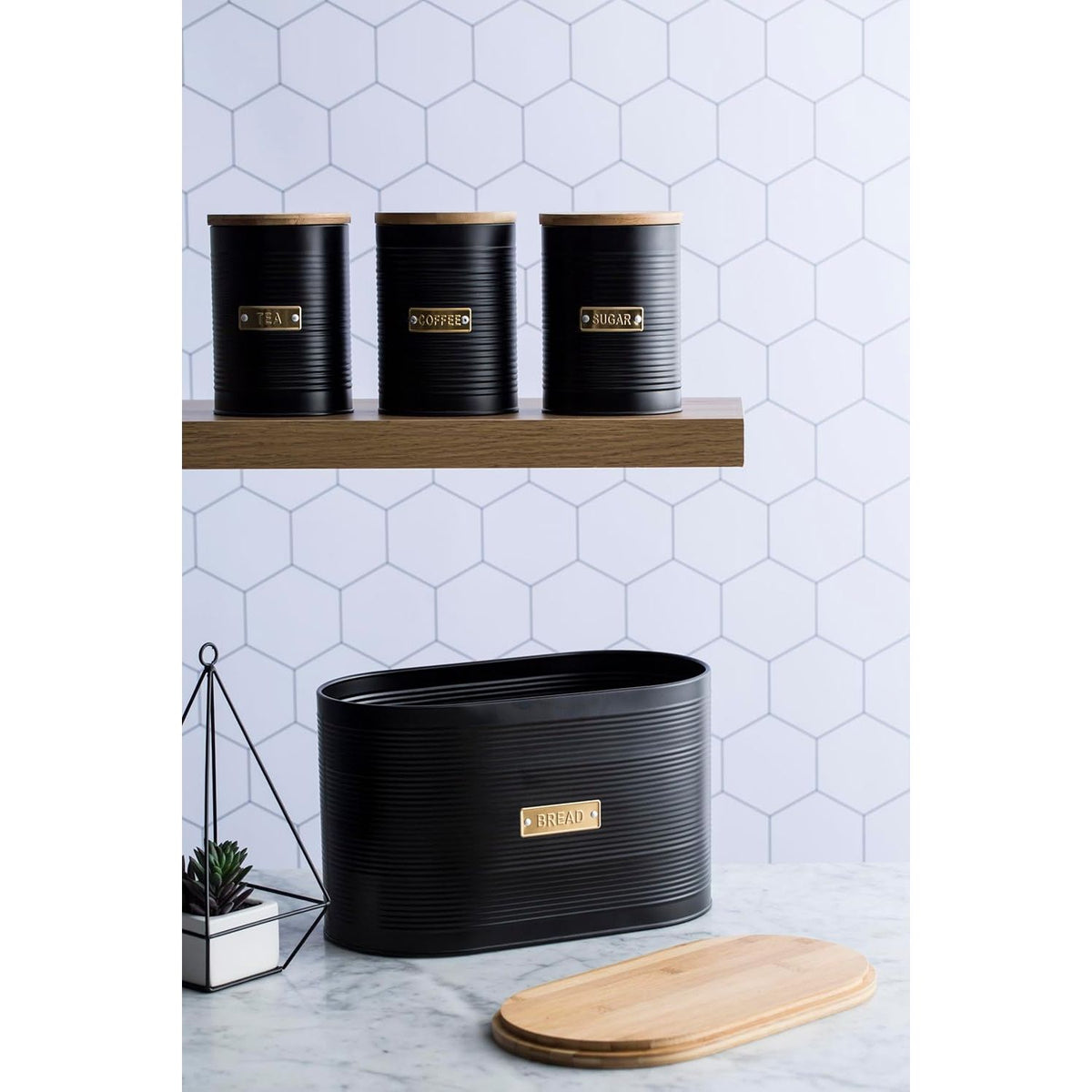 Typhoon Otto Black Sugar Storage 1.4 Litre - attractive and eco-friendly black sugar storage canister for everyday use.