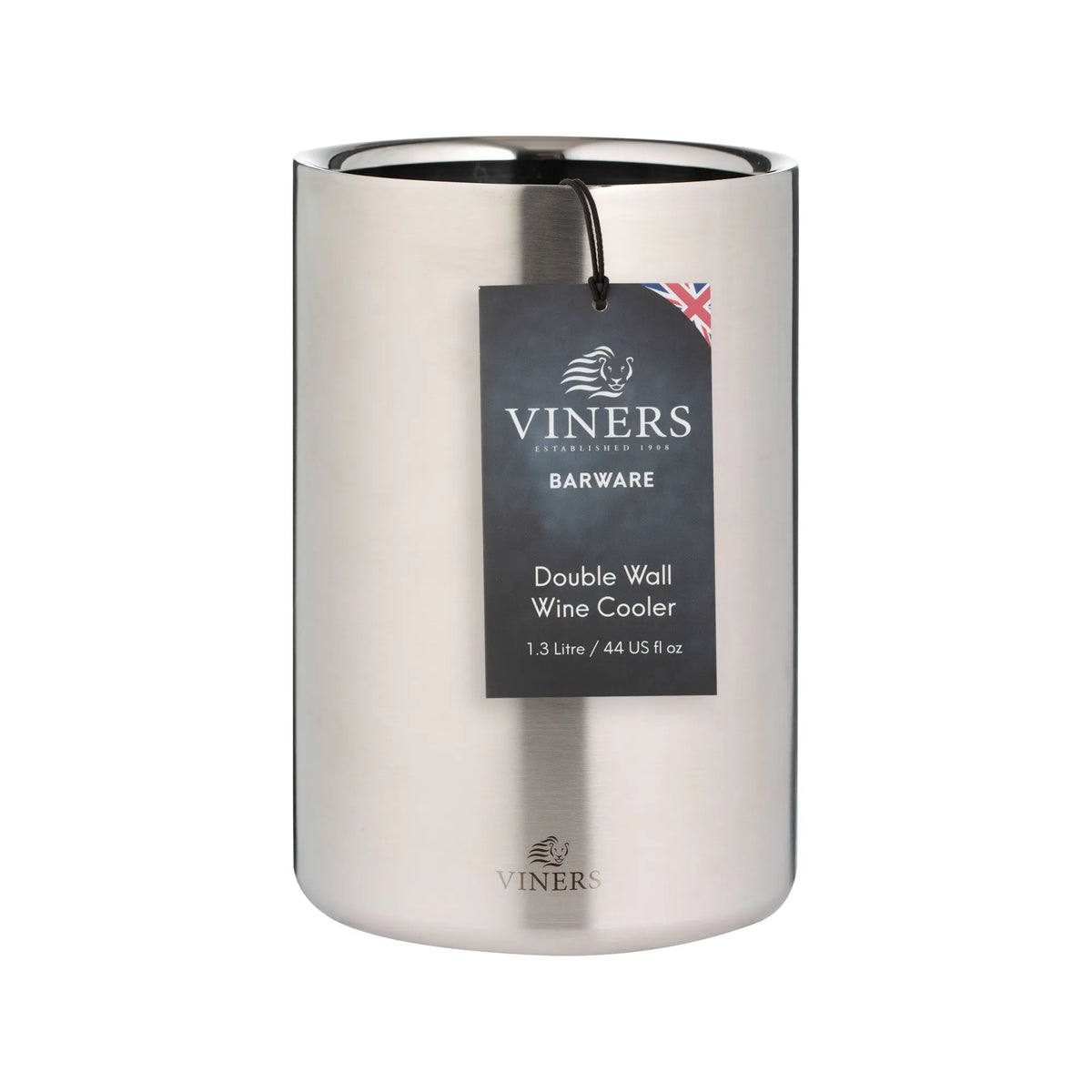 Viners 1.3L Double Wall Wine Cooler Brushed Silver - Home Deco London