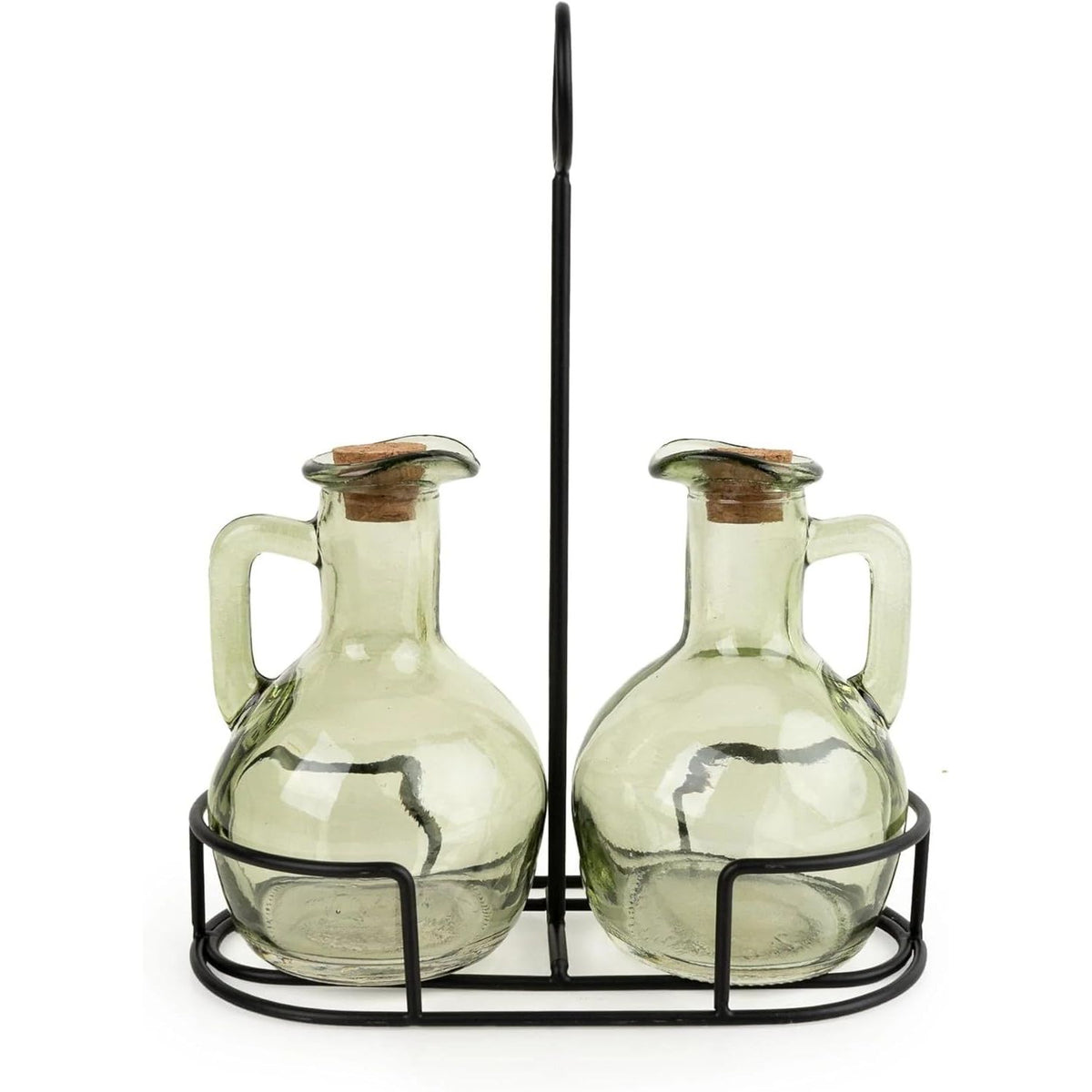 Vintage-Style Oil and Vinegar Dispenser Set - 2 Green - Home Deco London