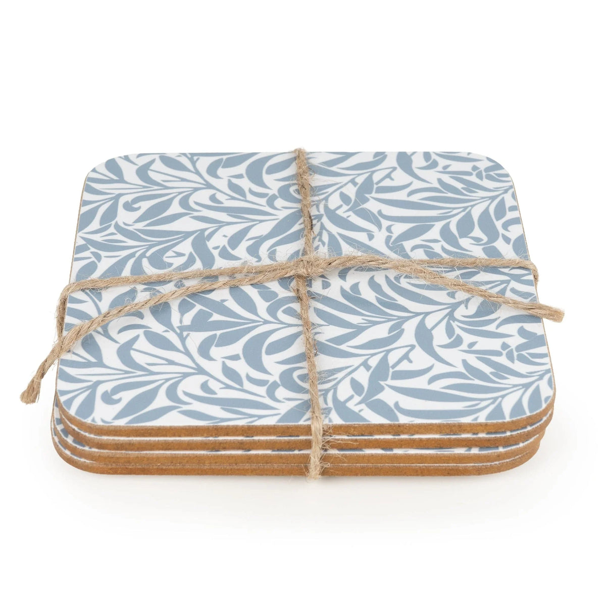 Jeff Banks Leafy Trellis Design Blue Coaster Set of 4 - Home Deco London