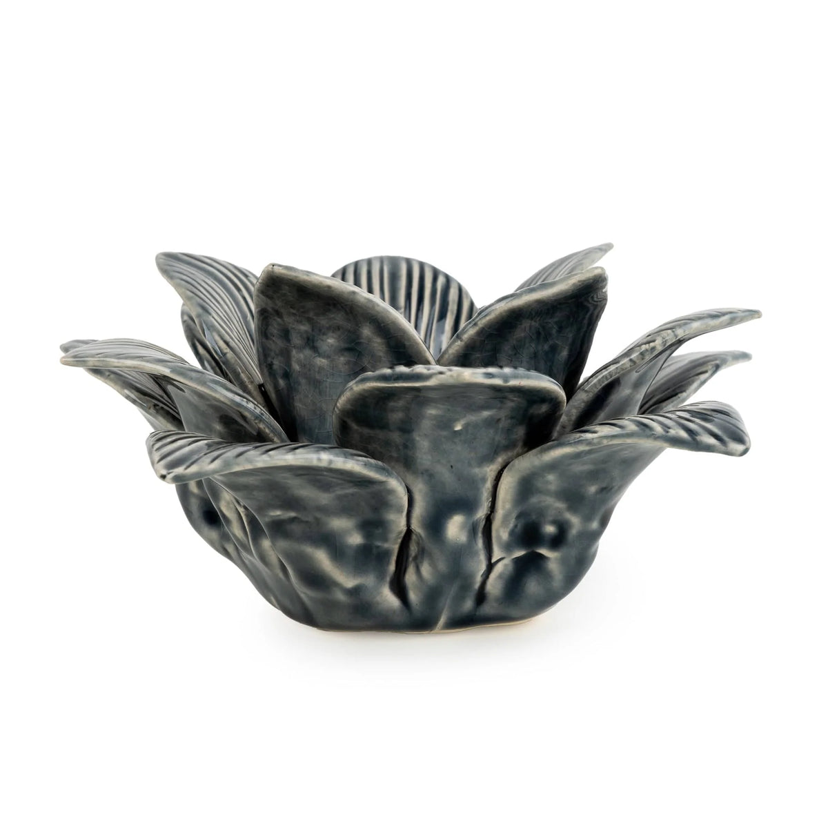 Daffodil Tealight Holder Blue Ceramic Design - Home Deco London