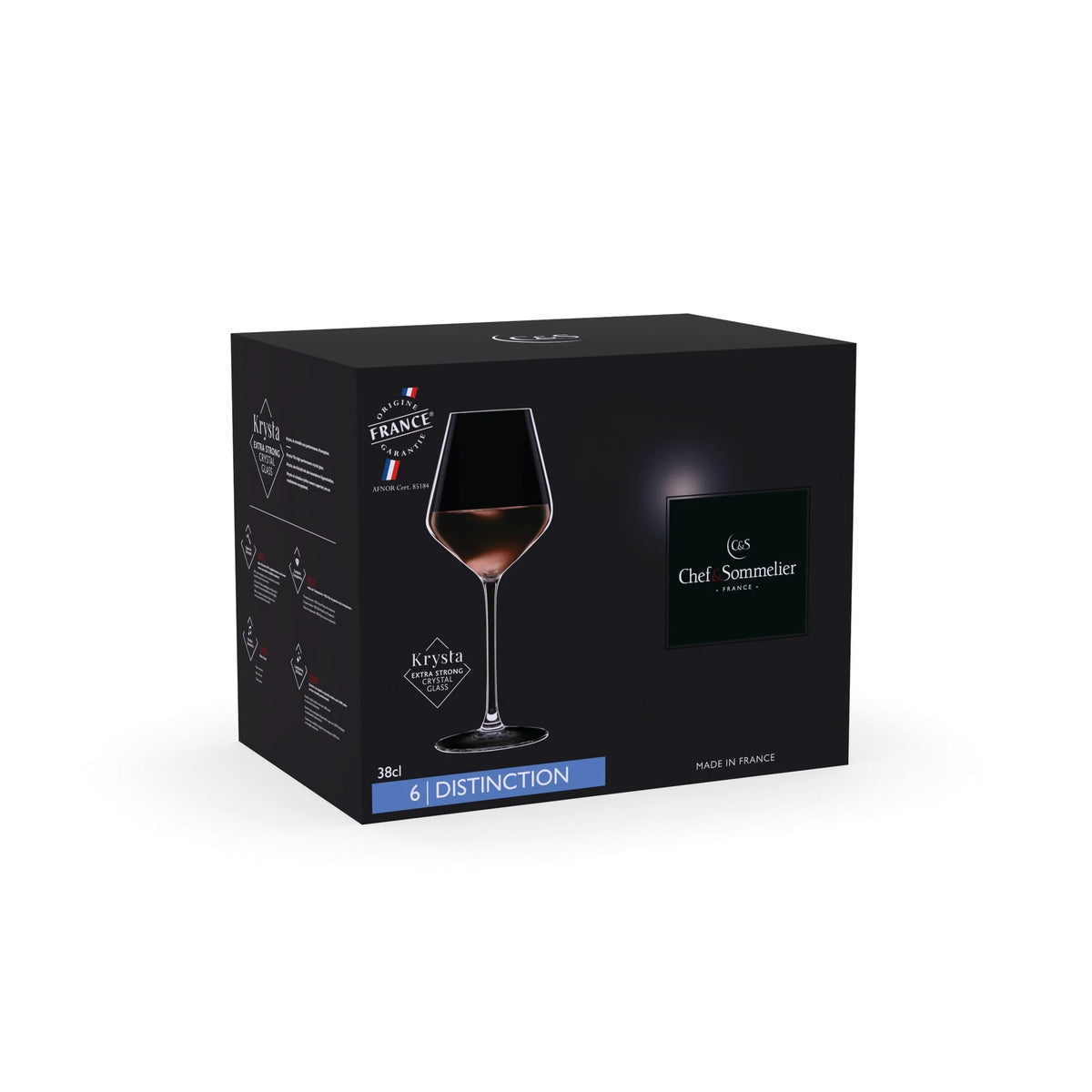 Cristal D'arques Distinction 38cl Wine Glasses Set of 6 - Home Deco London