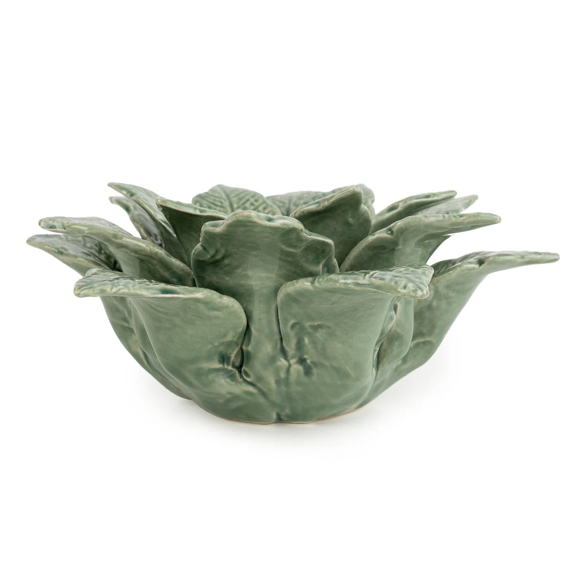Leaf Tealight Holder Elegant Green Ceramic Design - Home Deco London