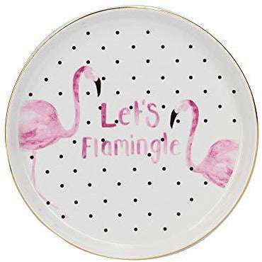 12cm Ceramic Trinket Dish with Flamingos - Let's Flamingle Design by Ava & I - Home Deco London
