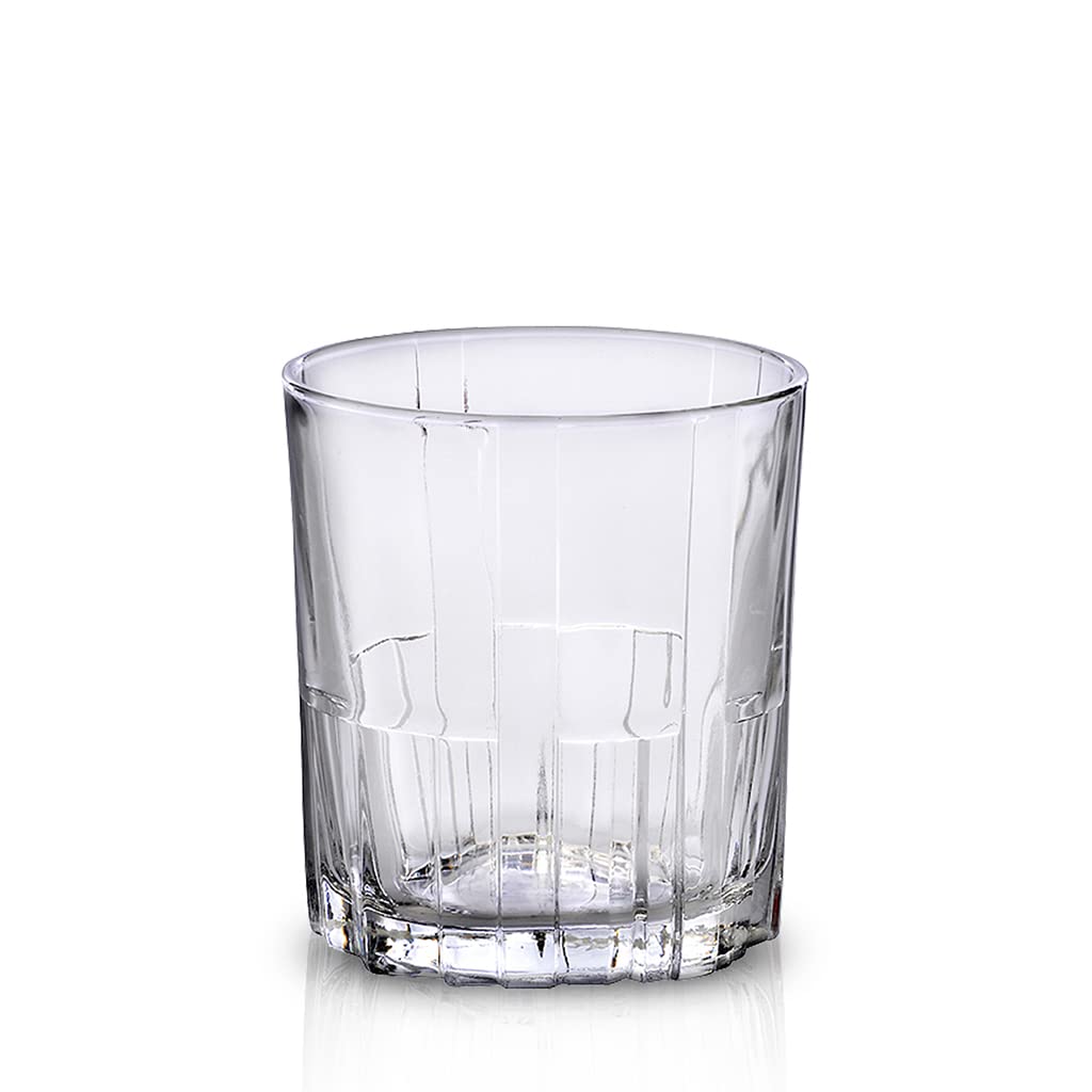Duralex Jazz Whisky Glasses Set of 6 - 210ml Clear Glass for Stylish Drinking - Home Deco London