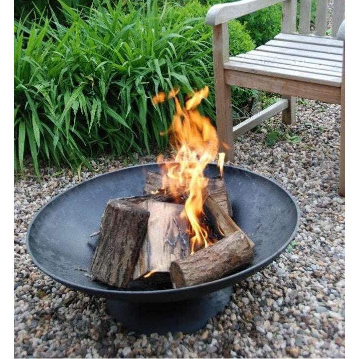 Extra Large Cast Iron Fire Bowl - Black, Contemporary Design, 78 x 78 x 28 cm, 30 kg - Home Deco London