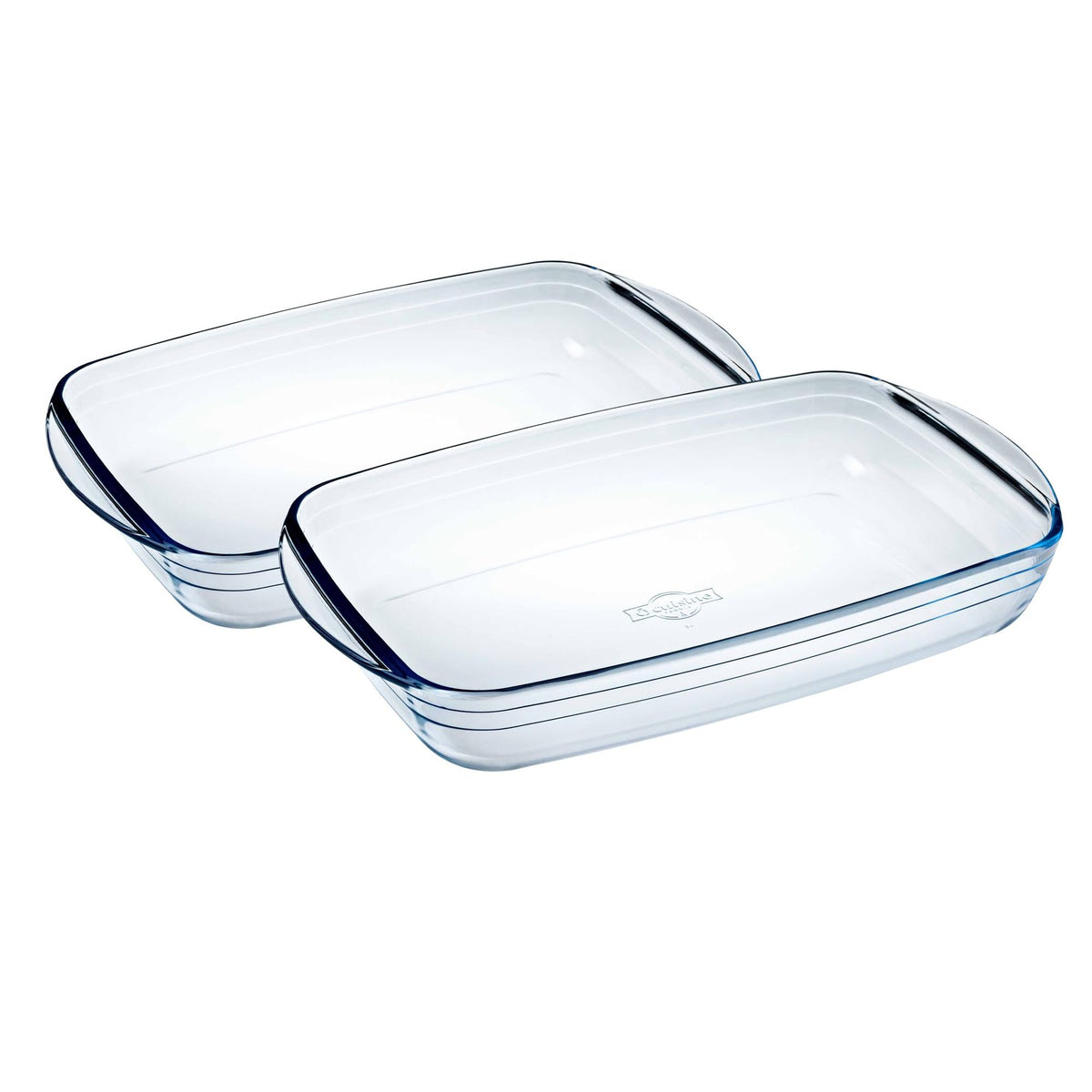 Ôcuisine® Set of 2 Borosilicate Glass Baking Dishes - Rectangular 35x22cm & 40x27cm - Home Deco London
