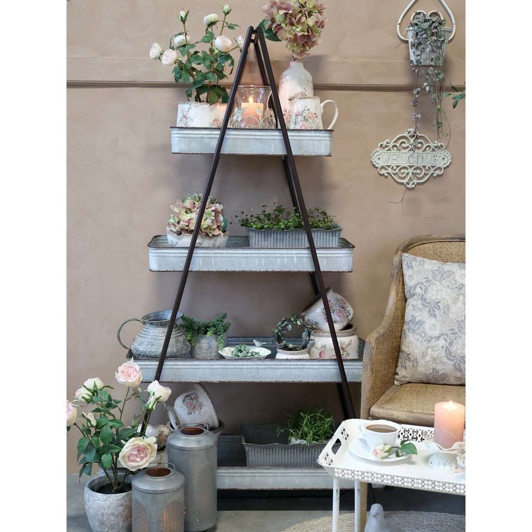 Antique Zinc Grooved Window Boxes, Set of 2 - metal window boxes ideal for enhancing your balcony or garden decor.