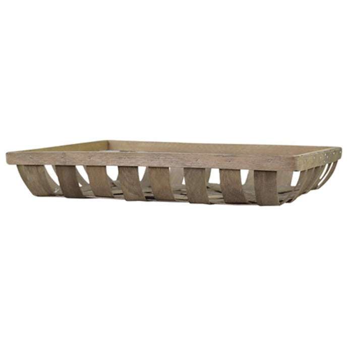 Small Braided Basket for Rustic Storage | Natural Poplar Woodchip Finish | Chic Antique - Home Deco London