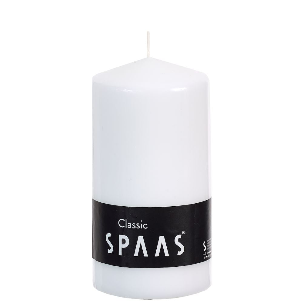 Spaas White Unscented Pillar Candle 60 x 150 mm - Up to 45 Hours Burn Time, Classic Design - Home Deco London