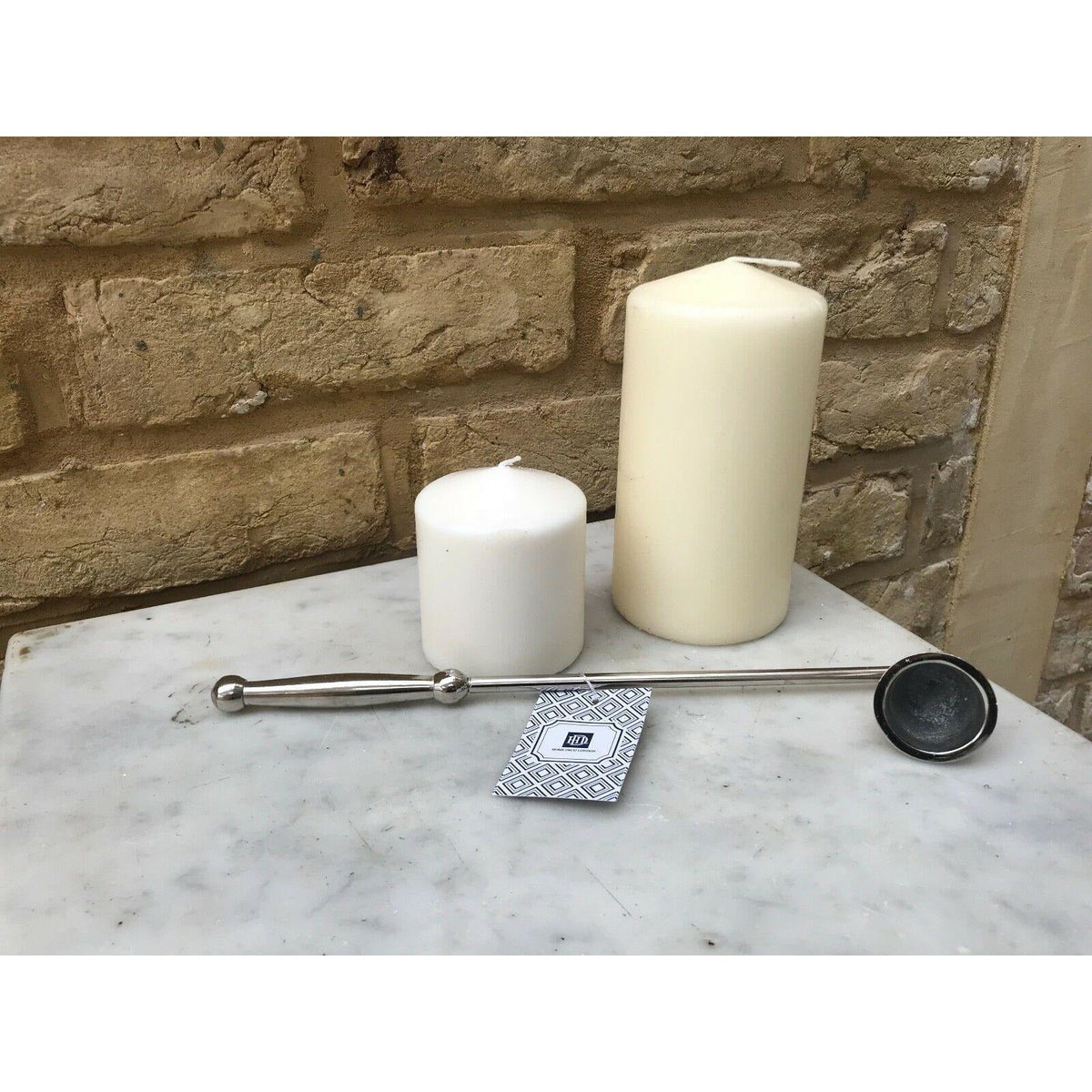 Stylish Nickel Finish Candle Snuffer Metal - Perfect for Taper, Tealight, and Pillar Candles - Home Deco London