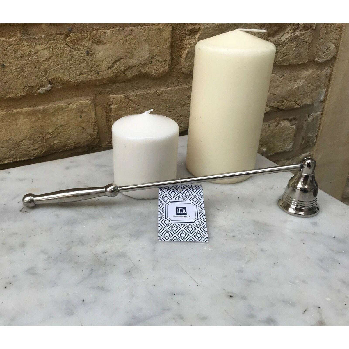Stylish Nickel Finish Candle Snuffer Metal - Perfect for Taper, Tealight, and Pillar Candles - Home Deco London