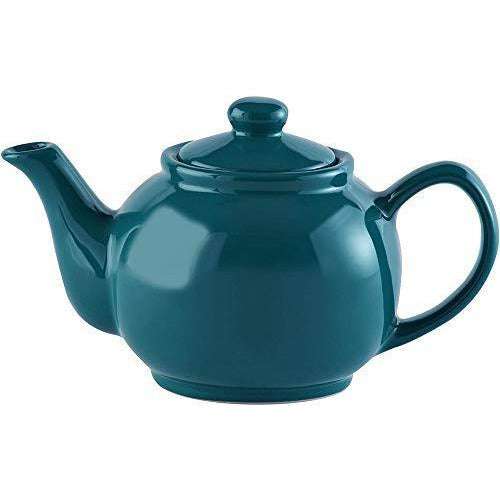 Teal Blue Teapot 450ml – Durable Stoneware for 2 Cups with Optional Stainless Steel Filter - Home Deco London