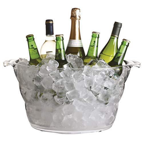 Chic Party Wine Cooler Bucket - 10L Clear Acrylic with Wavy Edge, perfect for serving wine at the correct temperature. Explore our range of wine bottle coolers and accessories!