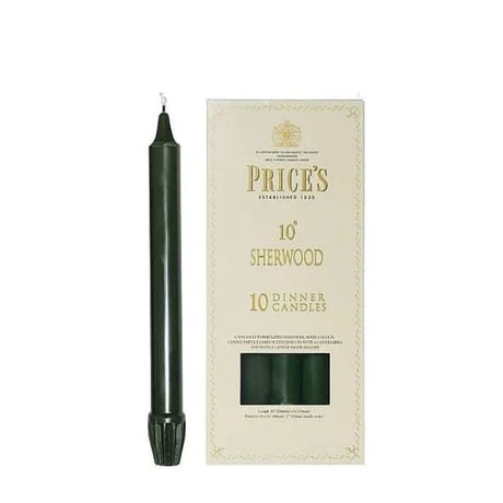 Price's Sherwood 10 Pack 10" Evergreen Dinner Candles - Home Deco London