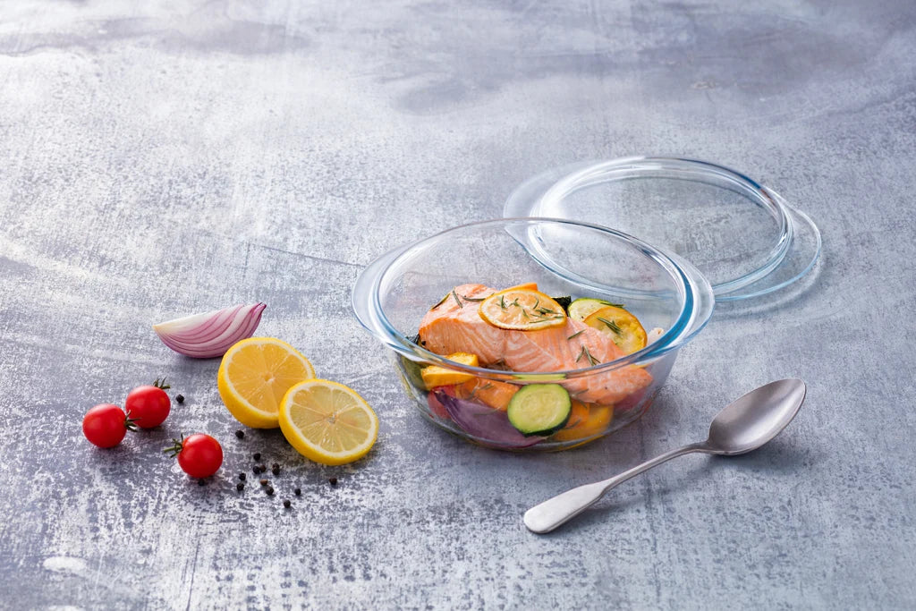 Pyrex Essentials 1LT Round Casserole Dish with 0.3L Lid - Home Deco London