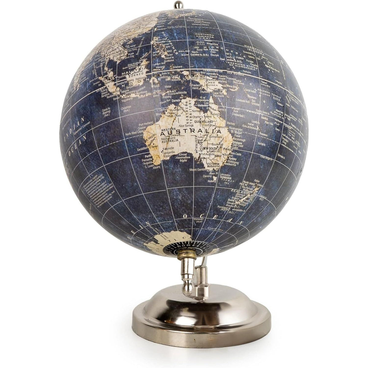 Vintage Navy Blue World Globe - Home Deco London