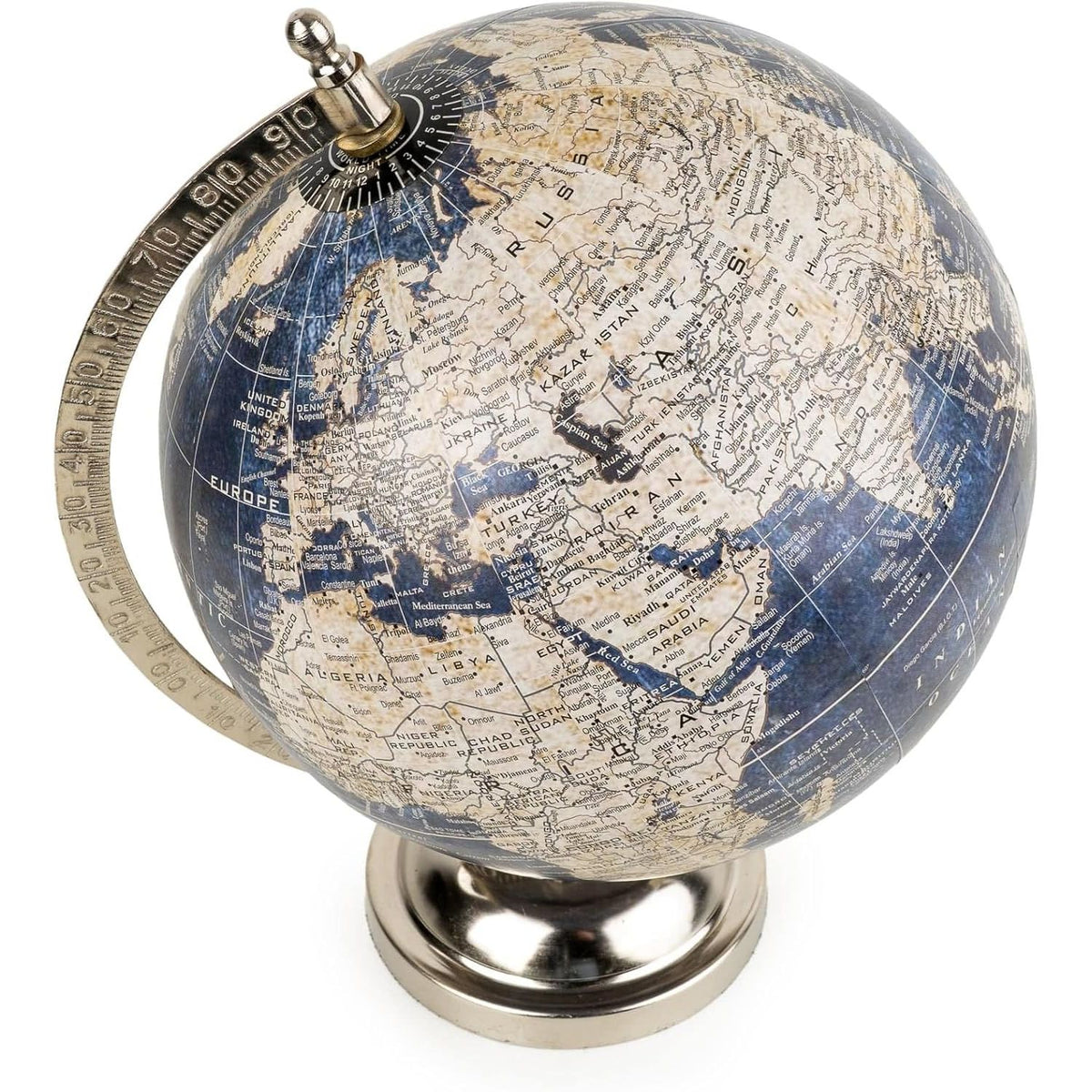 Vintage Navy Blue World Globe - Home Deco London