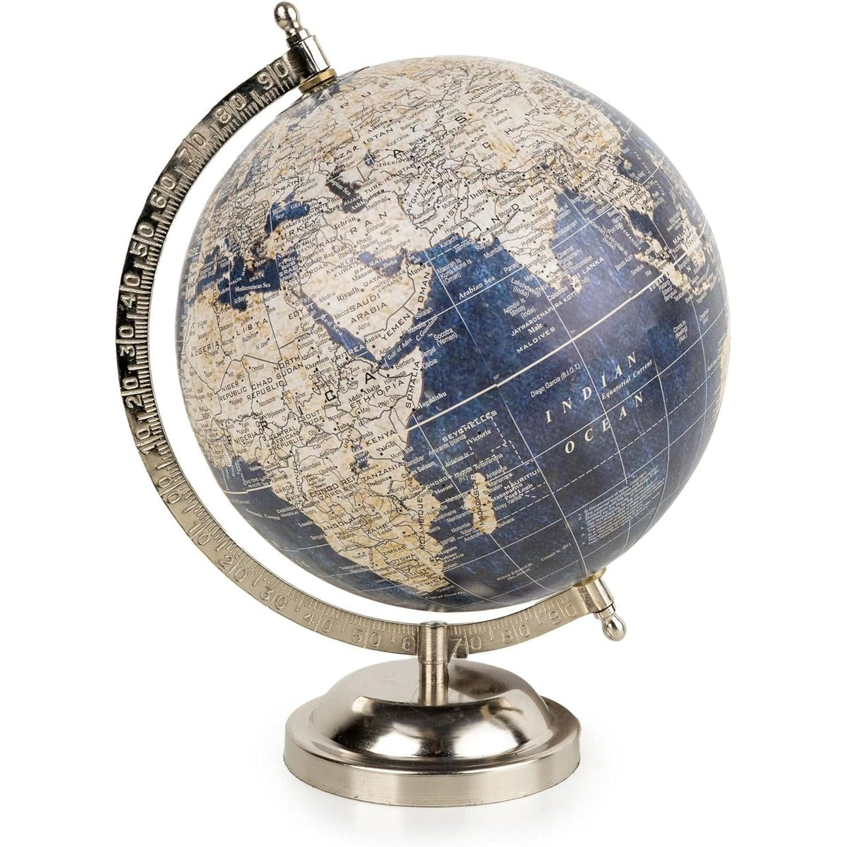 Vintage Navy Blue World Globe - Home Deco London