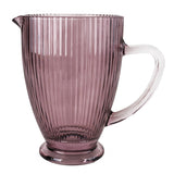 Glass Pitcher, Ridged Design, Plum Colour 20cm