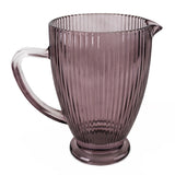 Glass Pitcher, Ridged Design, Plum Colour 20cm