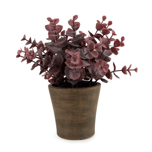 23cm Purple Eucalyptus Plant in Pot – Artificial Eucalyptus Tree
