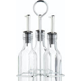 World of Flavours Italian 3 Bottle Glass Oil and Vinegar Set - Home Deco London