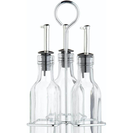 World of Flavours Italian 3 Bottle Glass Oil and Vinegar Set - Home Deco London