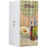 World of Flavours Italian 3 Bottle Glass Oil and Vinegar Set - Home Deco London